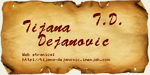 Tijana Dejanović vizit kartica